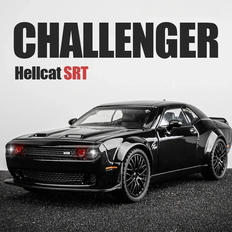 Simulation 1/32 Maßstab Dodge Challenge Hellcat Polizeiauto Modell Kinder Junge Druckguss Fahrzeuge Geschenk Sammlung Miniatur Voiture