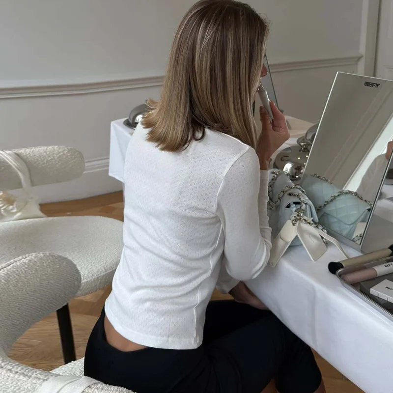 Blifanbo malha manga longa topos camisas femininas outono o pescoço camisas casuais único breasted retalhos camisas femininas streetwear