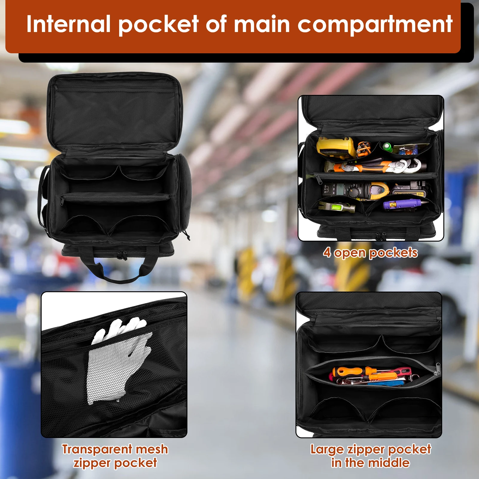 Сумка для хранения инструментов, нейлоновая сумка для ручных инструментов, многокарманный органайзер для инструментов электрика, большая сумка для инструментов с открыванием для плотника,yman