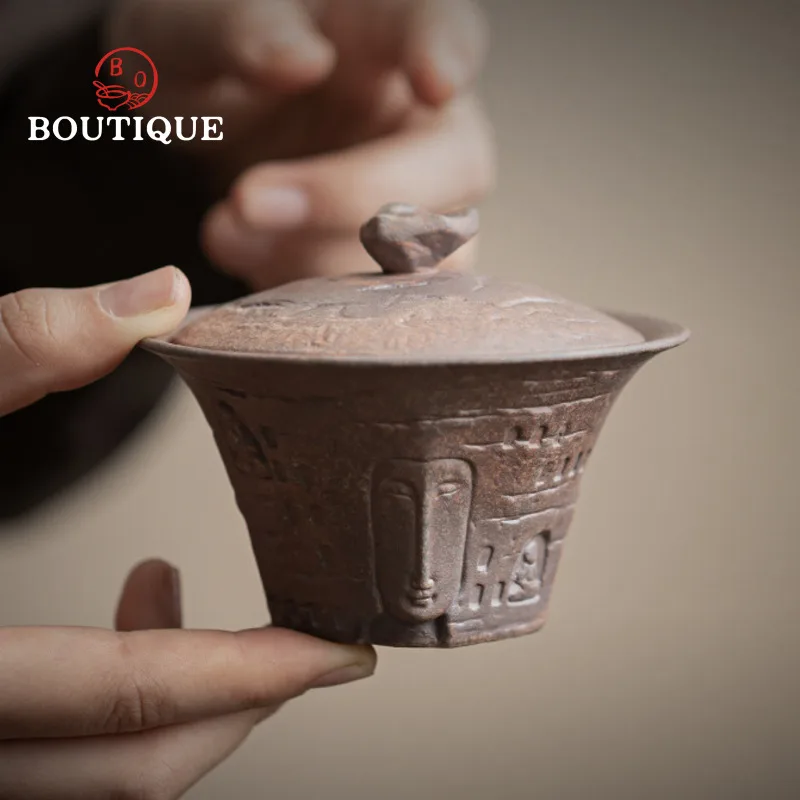 

Керамическая чаша для чая Old Rock Clay, 100 мл, Гайваньская керамическая чаша для чая ручной работы, чашка Цзиндэчжэнь, чайный сервиз кунг-фу, принадлежности для церемонии