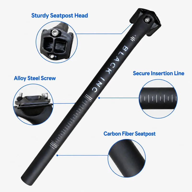 Matte Carbon Fiber Bicycle Seatpost 27.2 30.8 31.6mm 350 400mm MTB Road Bike Seat Post Cycling Accessories