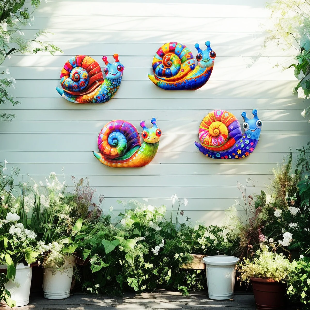 ศิลปะโลหะ Snail Wall Decor เหล็กที่มีสีสัน Art Snail ประติมากรรม Snail แขวนเครื่องประดับสําหรับ Outdoor Home Office Yard Garden งานแต่งงาน