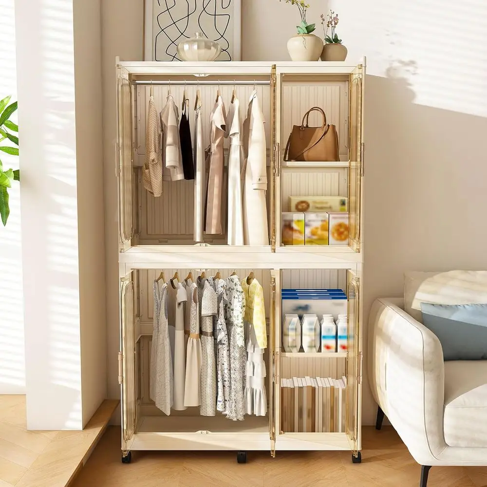 Magnetic 6-Section Closet Organizer with Hanging Rods