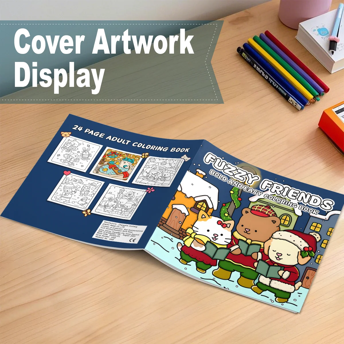 Friends In The Snow Line Coloring Book, An Upgraded 24 Page Comfortable Friend Book With Super Cute Animal And Character