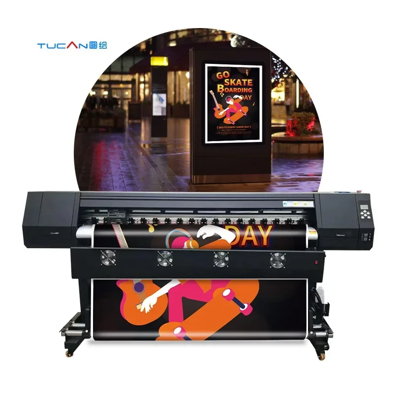 1.6m 1.8m industrial digital large format printer i3200 xp600 head eco solvent printer sticker paper inkjet printer