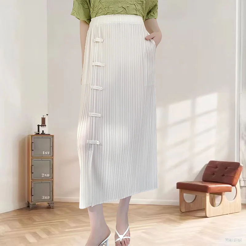 

Miyake Pleated Skirt 2025 Summer New Miyake High-end Pleated Jupe Women Plate Vintage Pleats Skirt Sub Casual Niche Designs
