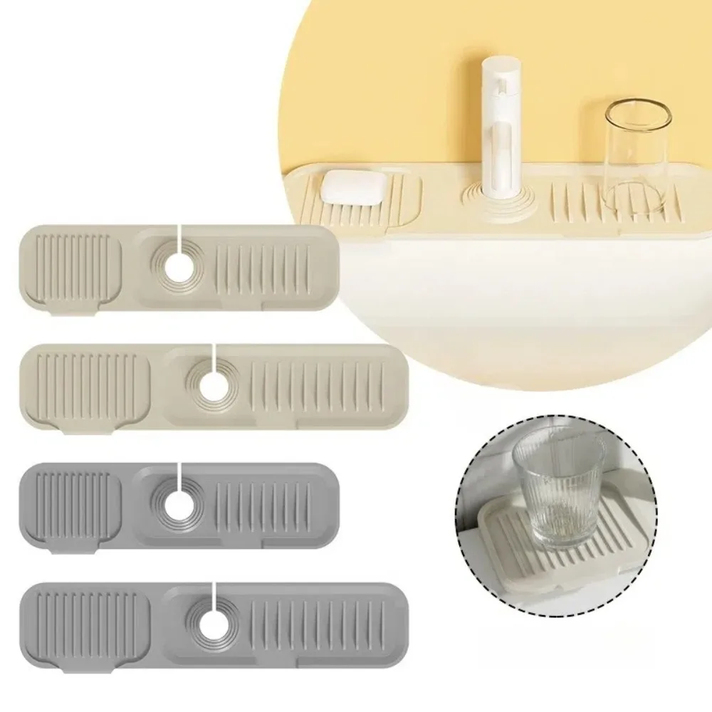 

Portable Silicone Faucet Mat 37cm/45cm Anti-slip Faucet Drying Pads Thicken Faucet Accessories Sink Splash Guard for Bathroom
