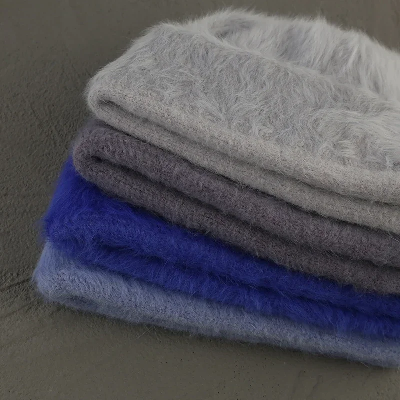 2024New Farben Weiche Kaninchen Fell Mützen Winter Hut für Frau Luxus Flauschigen Gestrickte Hut Motorhaube Dame Herbst Winter Warme Skullies kappe – Detail 13