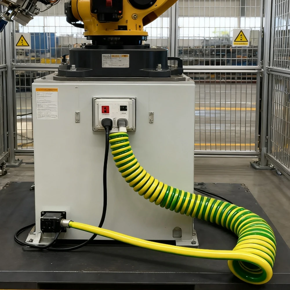 

Single Core Power Cord Spiral Yellow-green Spring Wire Ground Wire 0.5 0.75 Square Two-color Spiral Cable