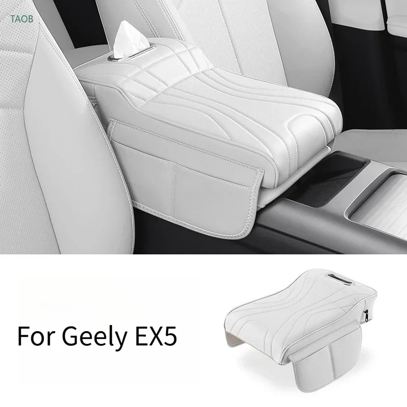 Fit For Geely EX5 Galaxy E5 Car Center Console Armrest Cushion Thicken Arm Rest Box Pad Side Extension Cushion with Tissue Box