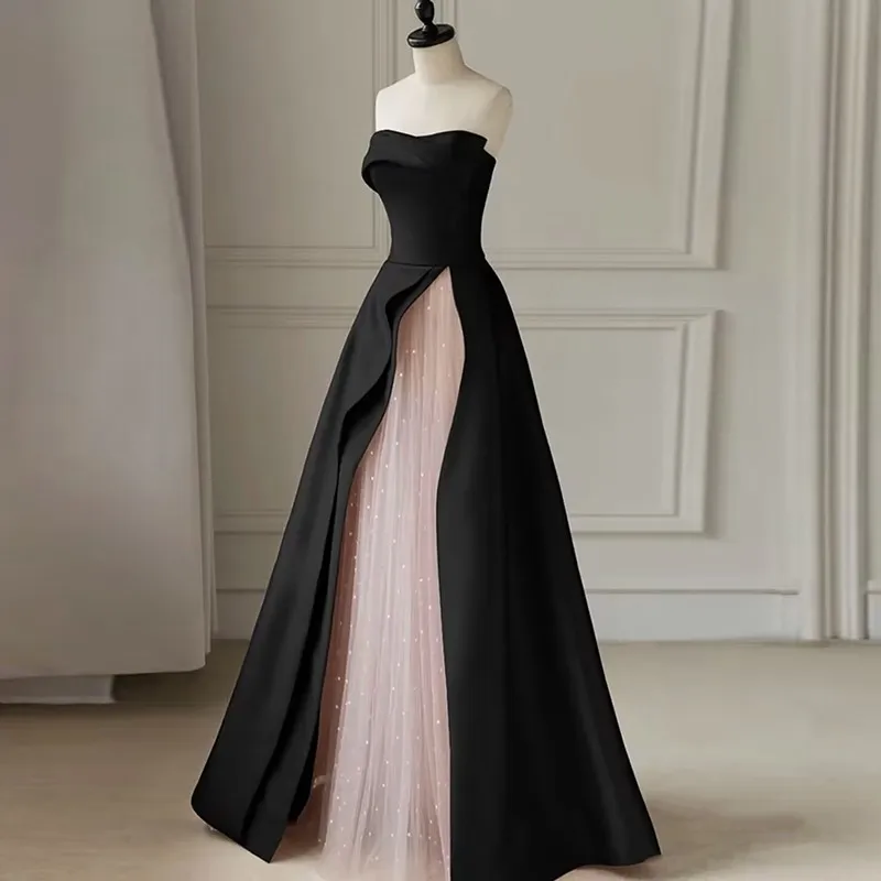 Robe d'hôte de fête d'anniversaire Mitzvah, haut noir, sens des minorités, luxe abordable