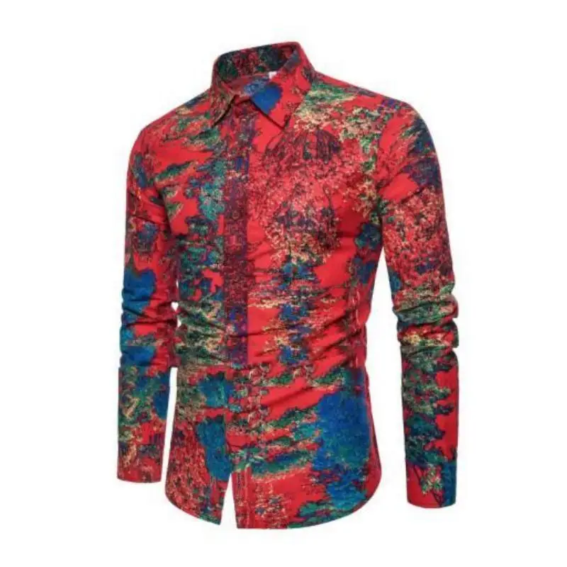 

Luxury Royal Shirt Men Casual Slim Fit Long Sleeve Man Paisley Print Shirt Camisa Social Masculina Manga Longa Prom Party Shirts