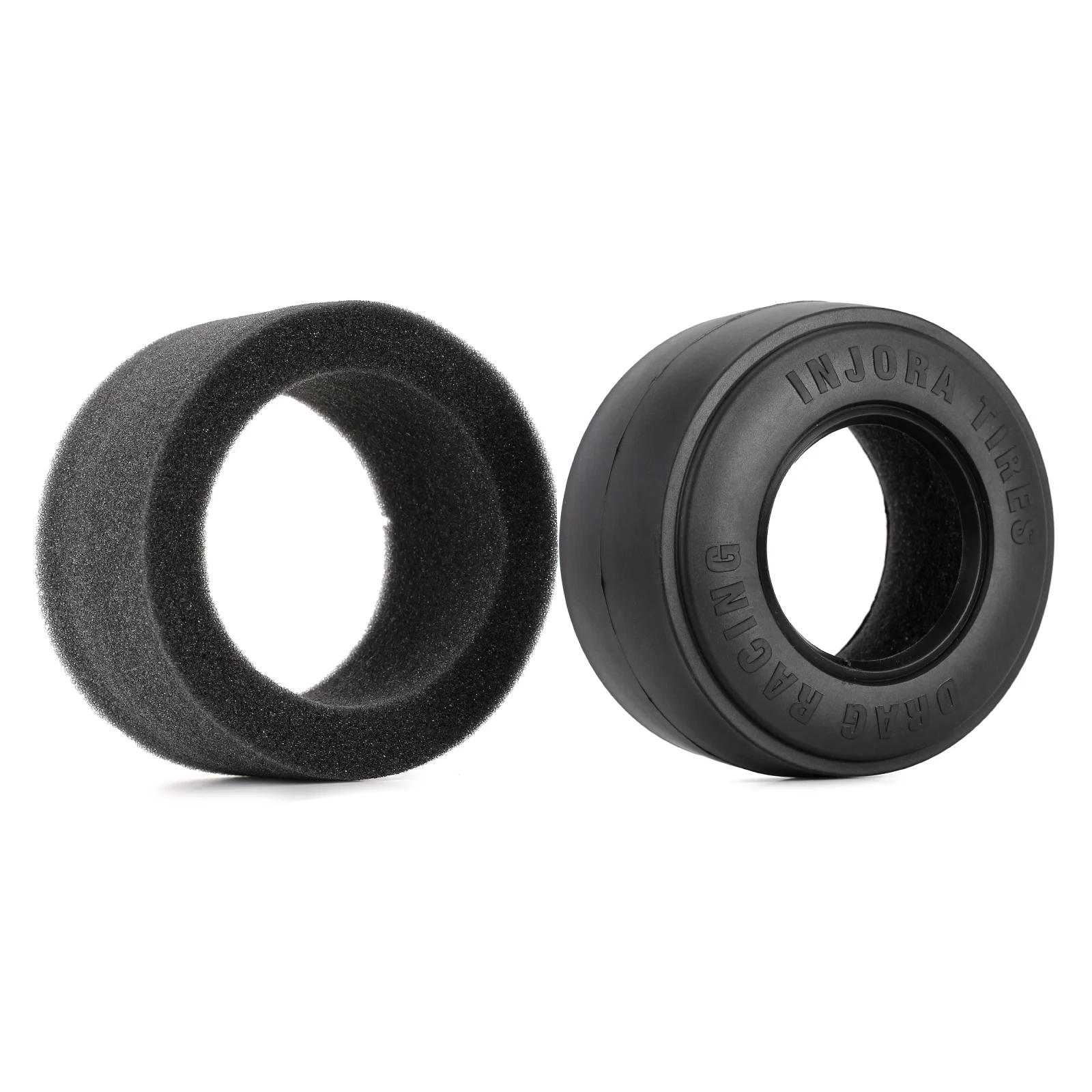 2.2/3.0inch Rear Drag Racing Belted Wheel Tires 2PCS Black for 1/10 RC Truck Car Slash 2WD Losi 22S DR10