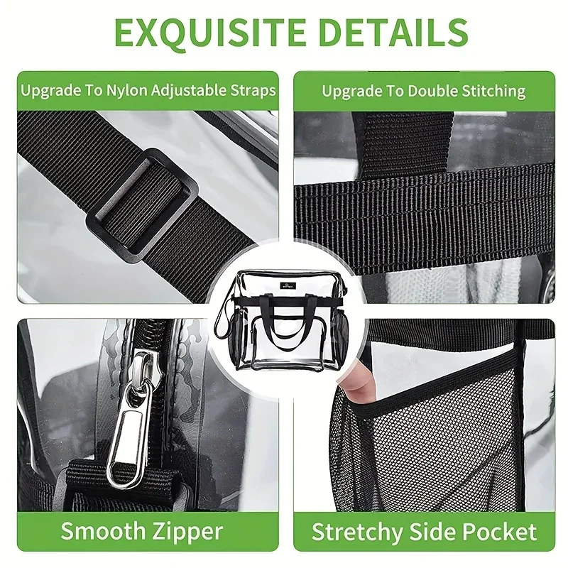 Portable PVC Travel Bag with Large Capacity and Transparent Design for Easy Organization and Washing