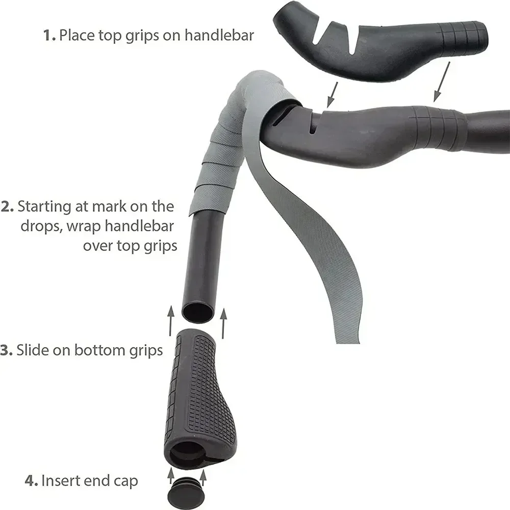 Empuñaduras de barra de caída de control de crucero para manillares de bicicleta de carretera, se adapta a todos los manillares de barra de caída para bicicletas de carretera, grava y Fixie