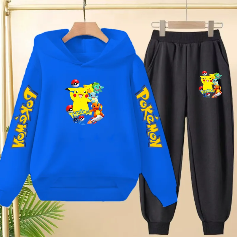 

Children's Hoodie Pretty Anime Clothes3-12Yrs Electric Mouse Hot-selling Coat Sweatshirt+Pants 2P Boys Girls Toddler Leisure Set