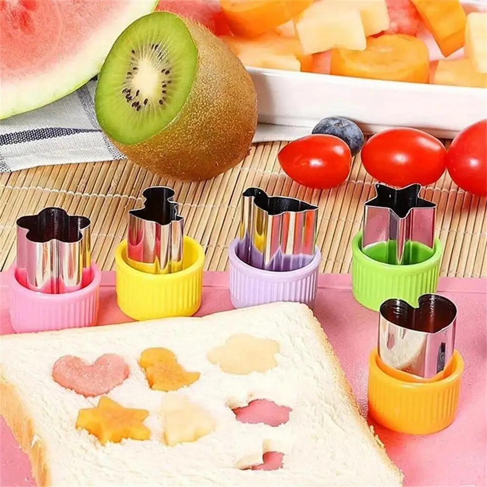 20 Piece Vegetable and Fruit Cutting Machine Set, with 10 Fruit Forks and 1 Release Rod, Mini Cookie Cutting Sandwich Knife image 2