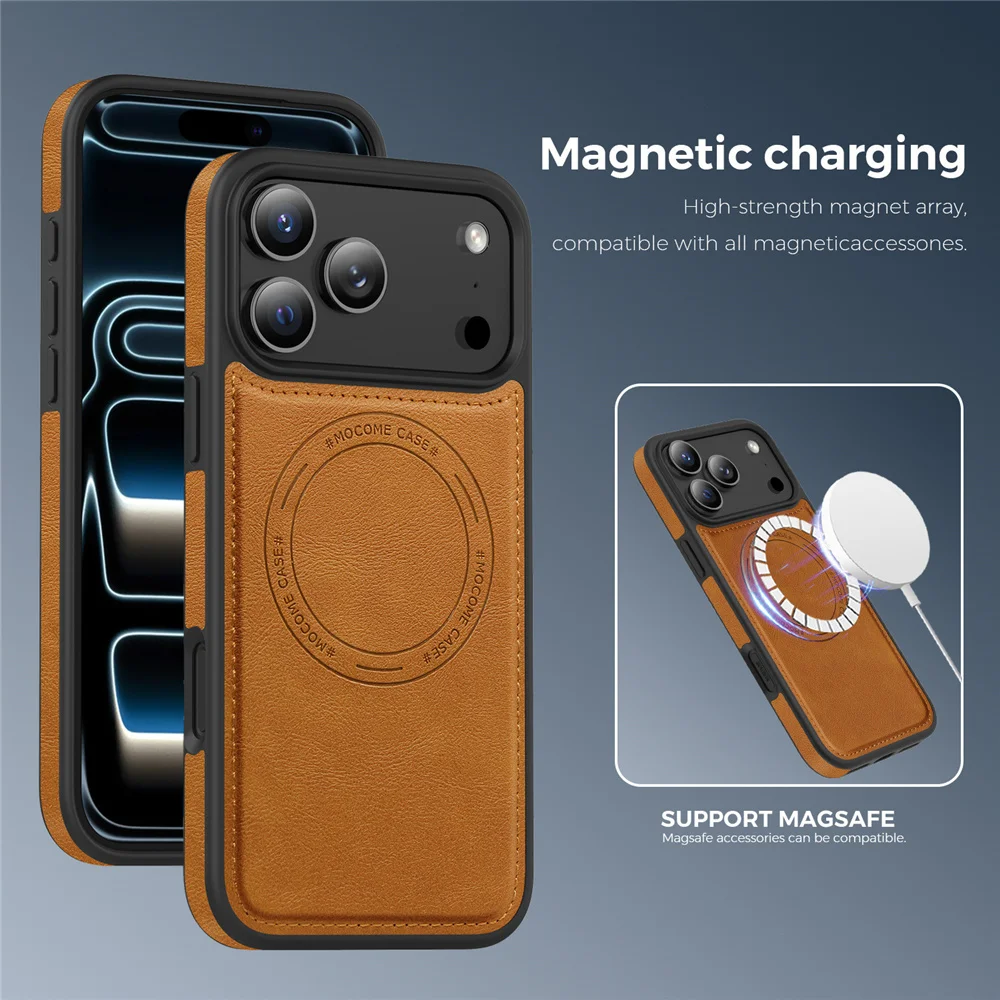 Magnetic Wireless Charging Back Leather Case For Samsung Galaxy 17 Pro Max Air 16e 17e 16 15 14 Plus 13 Shockproof Magsafe Cover