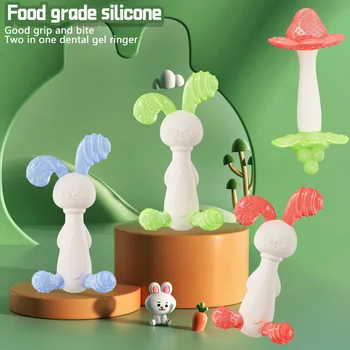 Little Rabbit Silicone Dental Glue, Dentes Calmantes, Bastão de moagem, Anti Eating Hand, Brinquedo Artefato