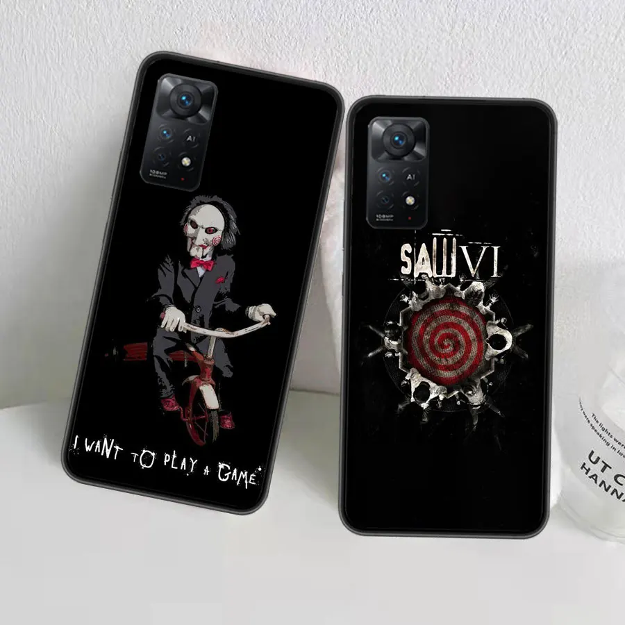 Saw Jigsaw Killer Hhorror Phone Case For Xiaomi Redmi Note 12 Plus 12S 11 11T Pro 5G 11E 11S 4G 10 10S 9 9S 9T 8 8T 7 6 5 Cover