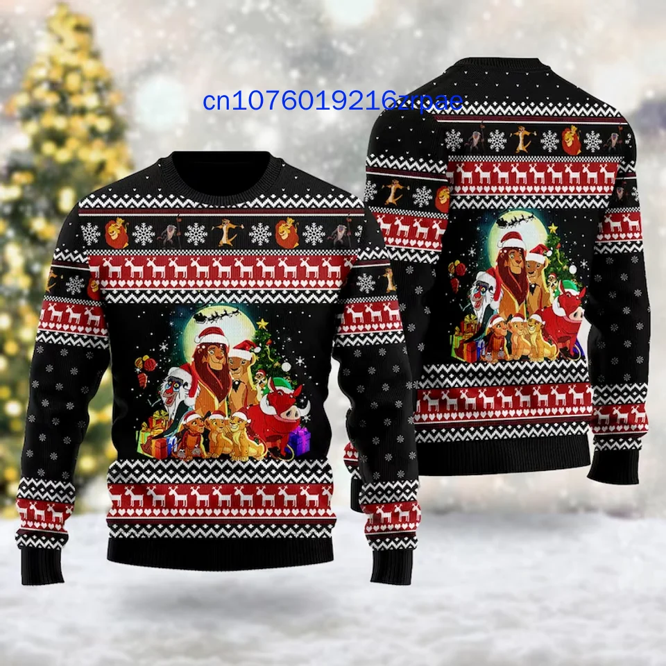 Disney The Lion King  Christmas Sweater Men's Women's 3d Print Ugly Sweater Disney Belle Princess Ugly Christmas Sweater Tops