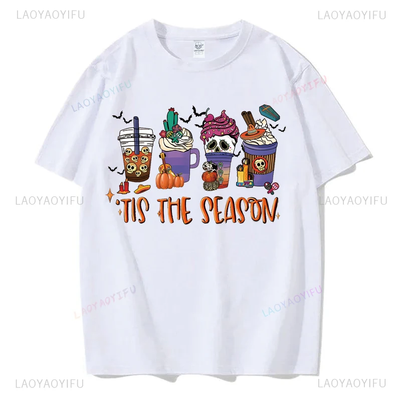 Stylish Loose T-shirt This Is A Seasonal Halloween Drink Printed Crewneck Casual Halloween Sweatshirt for Men and Women