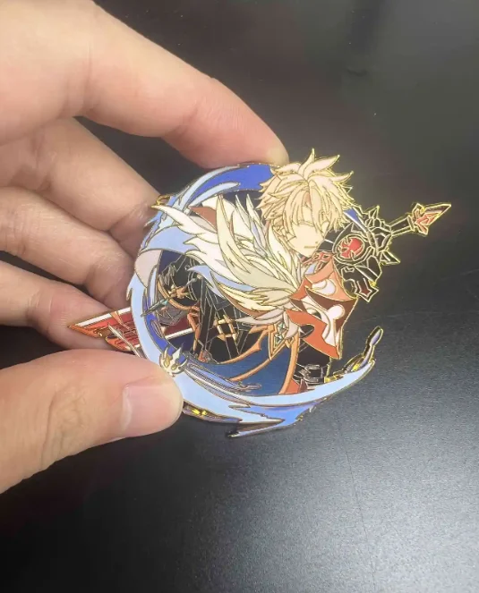 

Genshin Impact Varka Kawaii Metal Badge Brooch Pin Collection Anime Cosplay Backpack Badge Halloween Accessories Gift Birthday