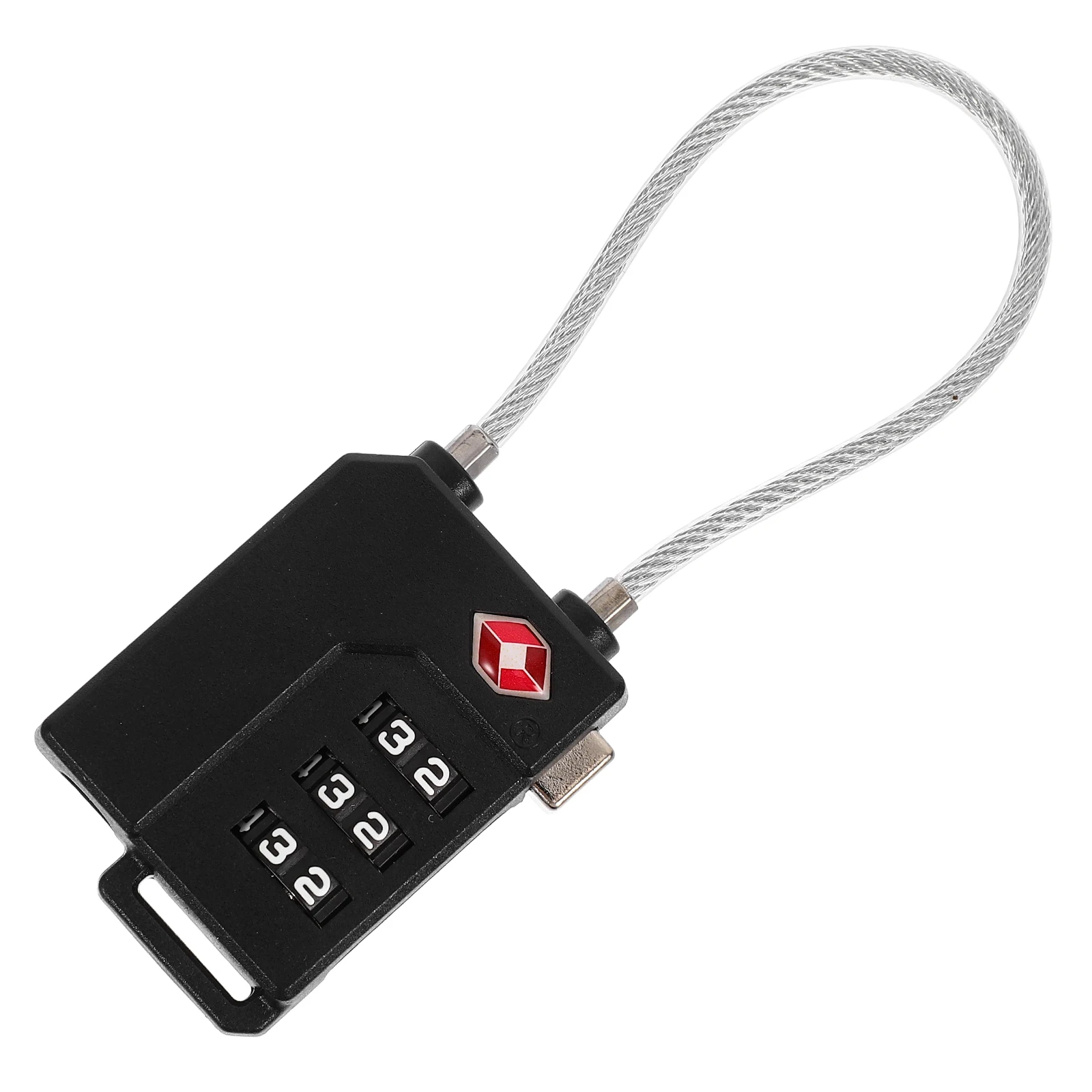 

Portable 3- Combination Lock Black PC 91x36x19mm TSA Approved Luggage Suitcase Locker Security Padlock Cable