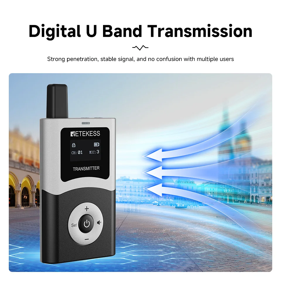 Retekess T130U ระบบเสียงไร้สายระบบไกด์นําเที่ยวไร้สายเสียงไร้สายไกด์นําเที่ยวส่งสัญญาณสําหรับการประชุมพิพิธภัณฑ์