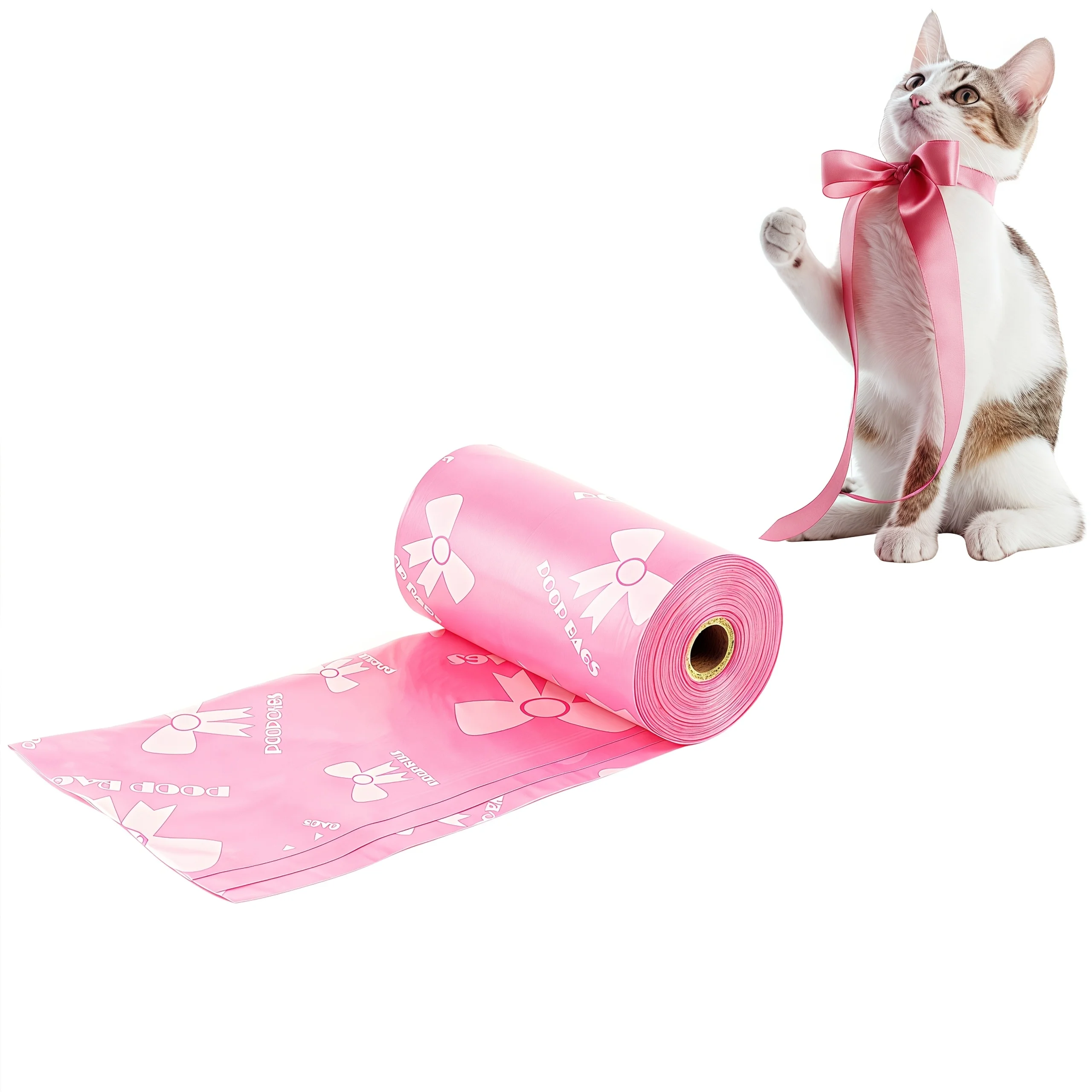 Super thick dog feces bag, leak-proof polyethylene garbage bag, unique pattern, suitable for cats and dogs, cute pet cleaning su