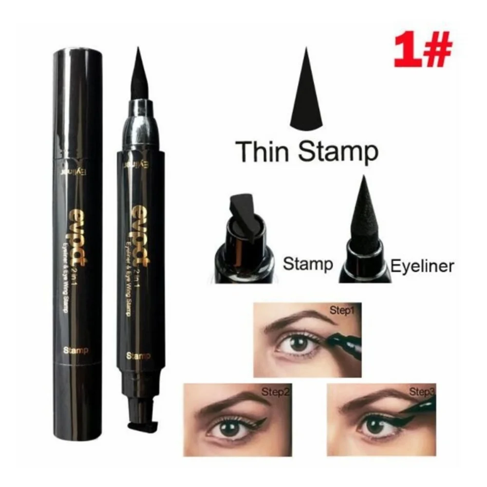 1 Pcs Charming Cat Eye Winged Eyeliner Sexy Eye Cosmetic Seal Stamp Wing Double Head Waterproof Eyeliner Pen Tool