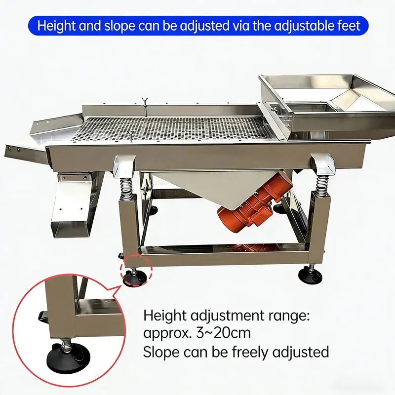 

30*80 stainless steel linear sieve machine for screening vibration sand particles soybeans screen mesh is replaceable