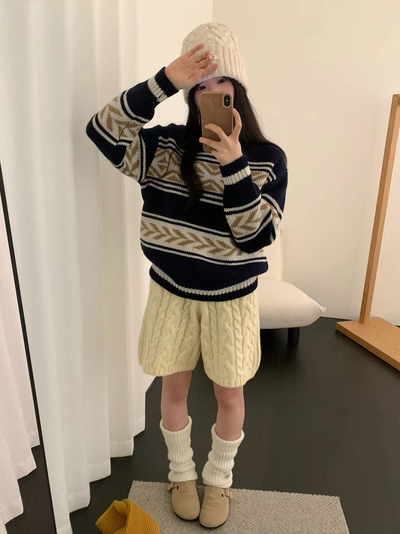 

Retro Korean Sle Wool Knitted Sweater round Ne Pullover Autumn Winter Warm Thiened Soft Casual Loose Fit Women's Top