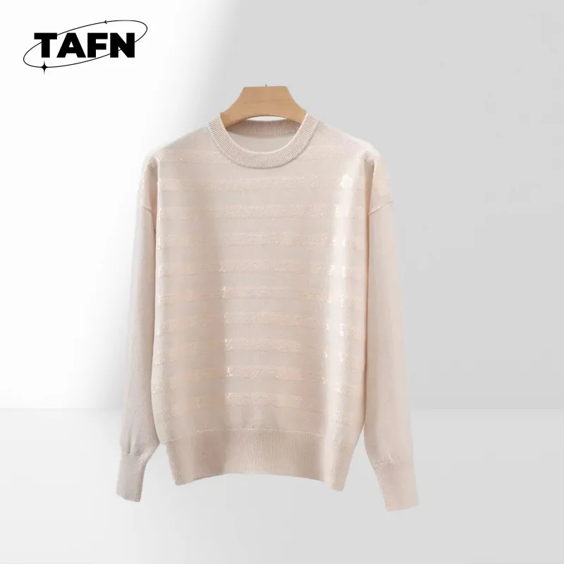 سترة صوف دافئة للنساء، نمط كاجوال ومعكرر للشتاء، سترة محبوكة أنيقة للنساء، مثالية لأي كاجوال AJ1828