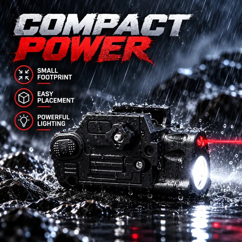 Plastic Rail Mount Model Light, Waterproof LED Illumination & Red Beam Hobby Ornament Part