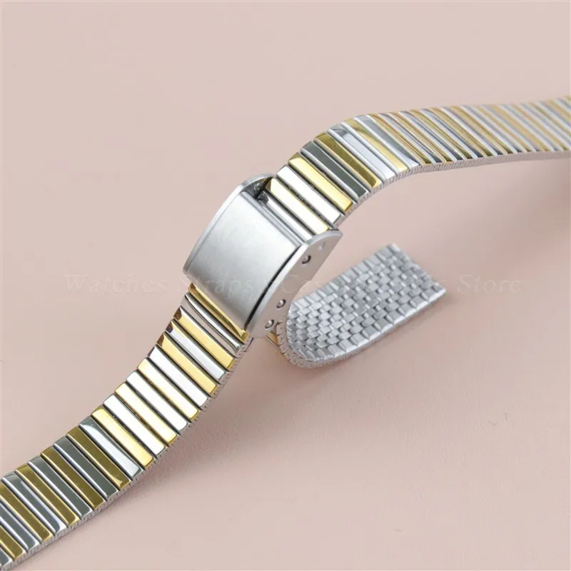 Stainless Steel Metal Watch Strap Watchband 10mm 12mm 14mm 16mm For Women Men Universal Replacement Bracelet With Safety Buckle