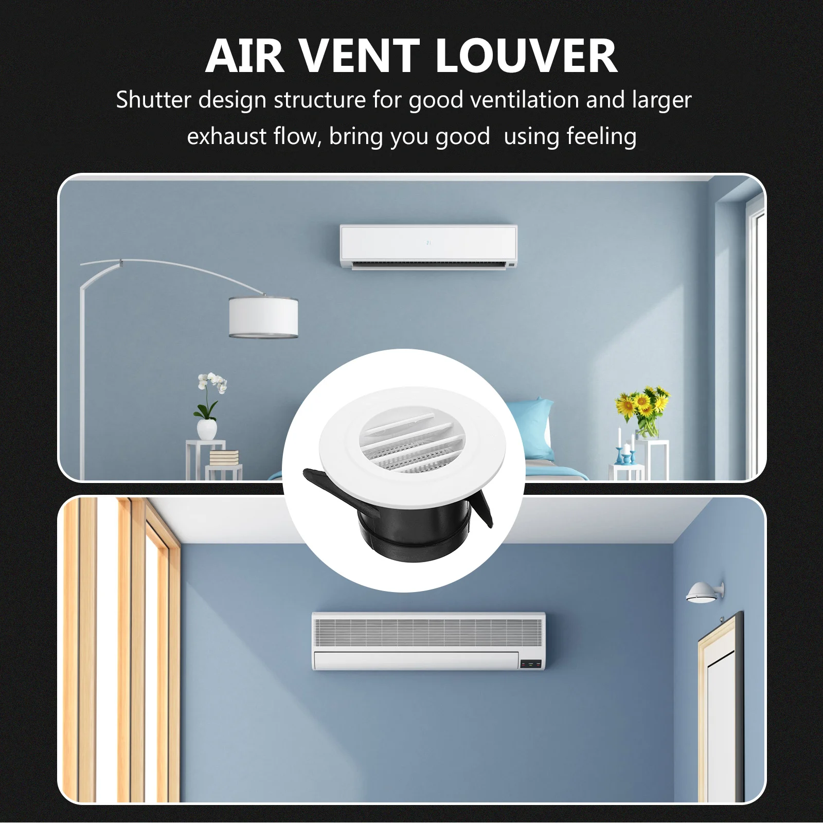

Round Vent Cover For Conditioner Soffit Vents Interior Air Vent Cover With Mesh Design Airflow Control Noise Reduction