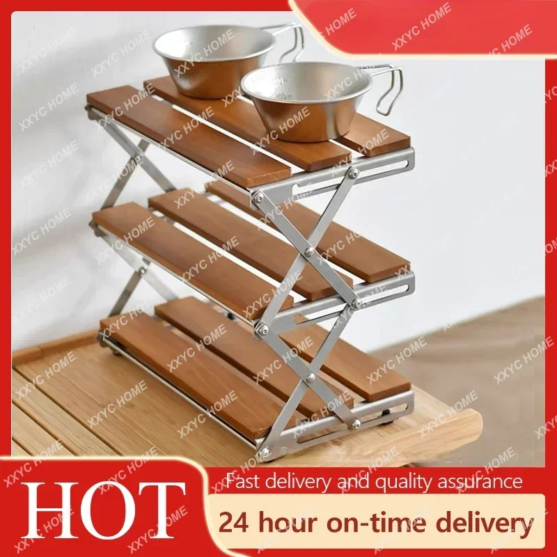 

Estante de Camping al aire libre, mesa plegable portátil, fácil de llevar, Picnic, barbacoa, equipo de Camping fresco