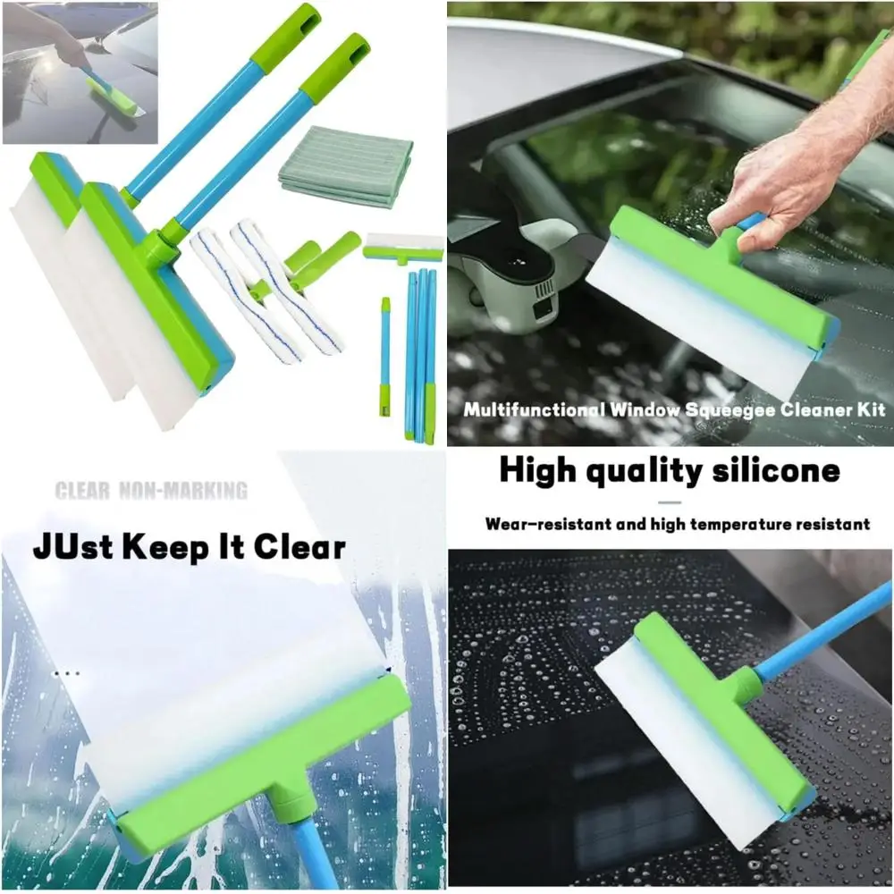 

Вращающийся силиконовый скребок и набор скребков из микрофибры для мытья окон