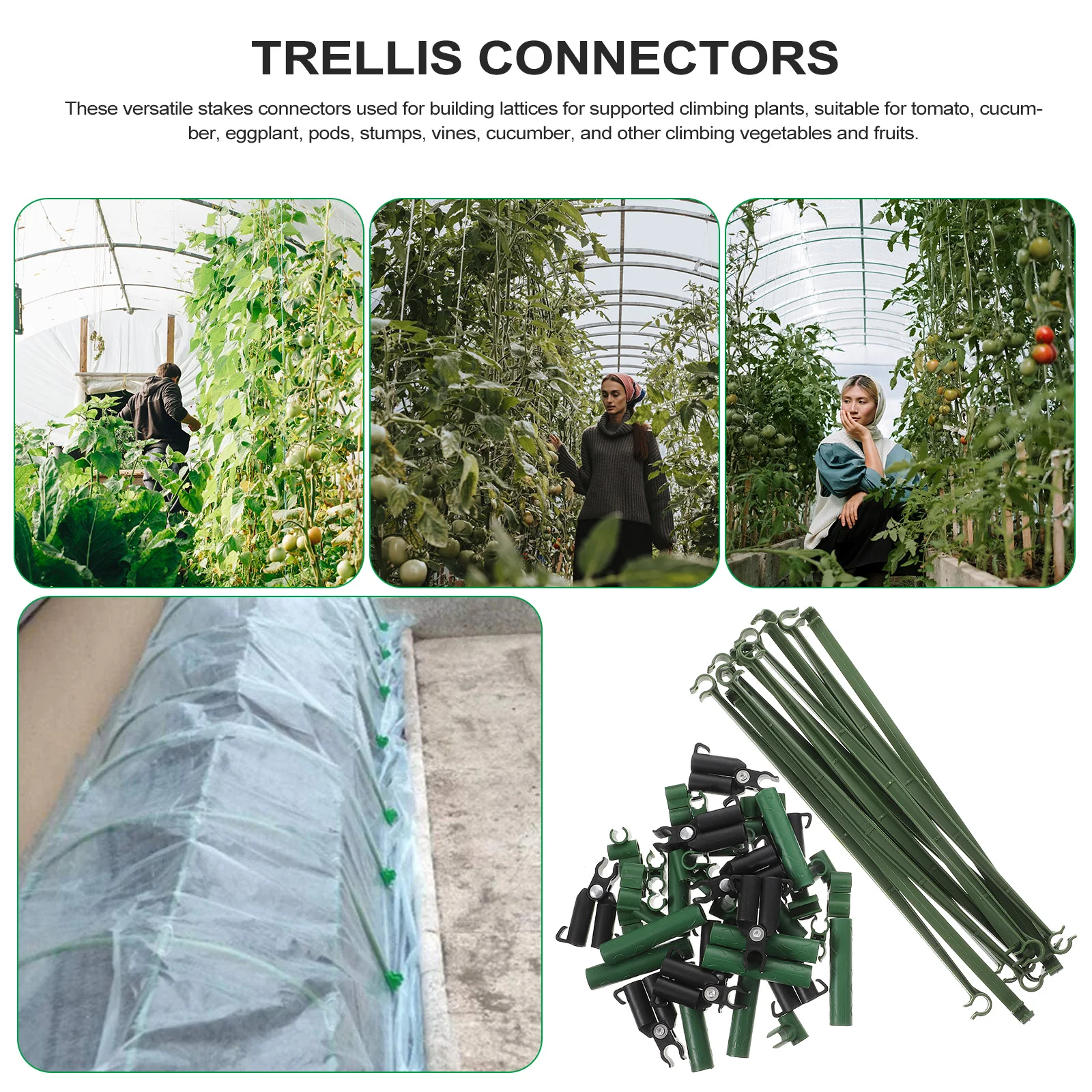 

1 set Gardening Accessories Plant Clips Trellis Connectors Durable Reusable for Climbing Plants Tomato Cucumber Supports