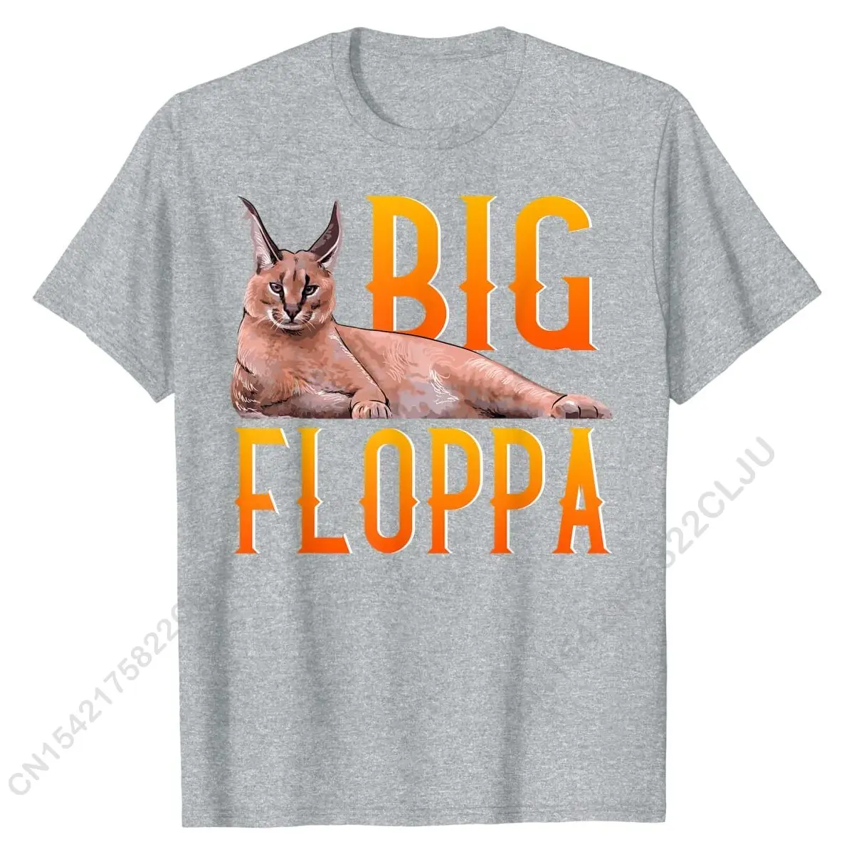 Big Floppa Meme Cute Caracal Cat T-Shirt Men Oversized Customized Tops Shirts Cotton T Shirts Funny