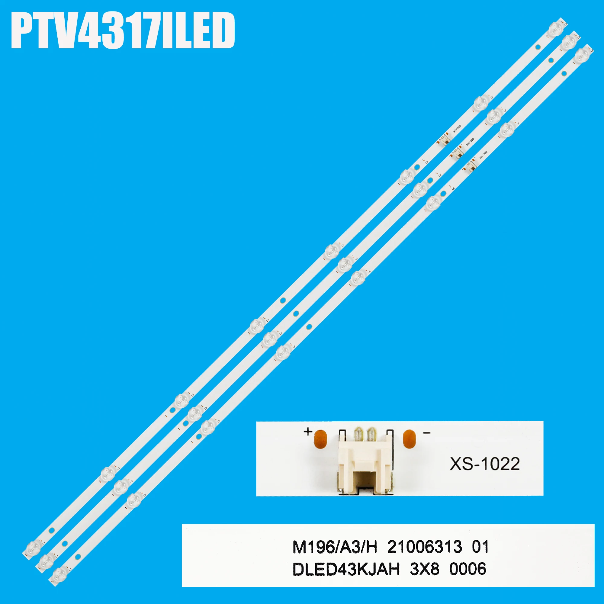 LED strip For DLED43-DT-012-ZX/K3Z412H C1500Y4G1904 V43174KILED PTV4317ILED DLED43KJAH 3X8 0006 ZN-43W08H-3 80703 V2.2