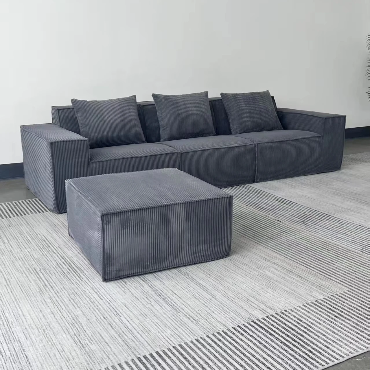 

Modern Vacuum Compressed Sofa Tofu Height Density Sponge Modular Sofa for Living Room Cord Sofa