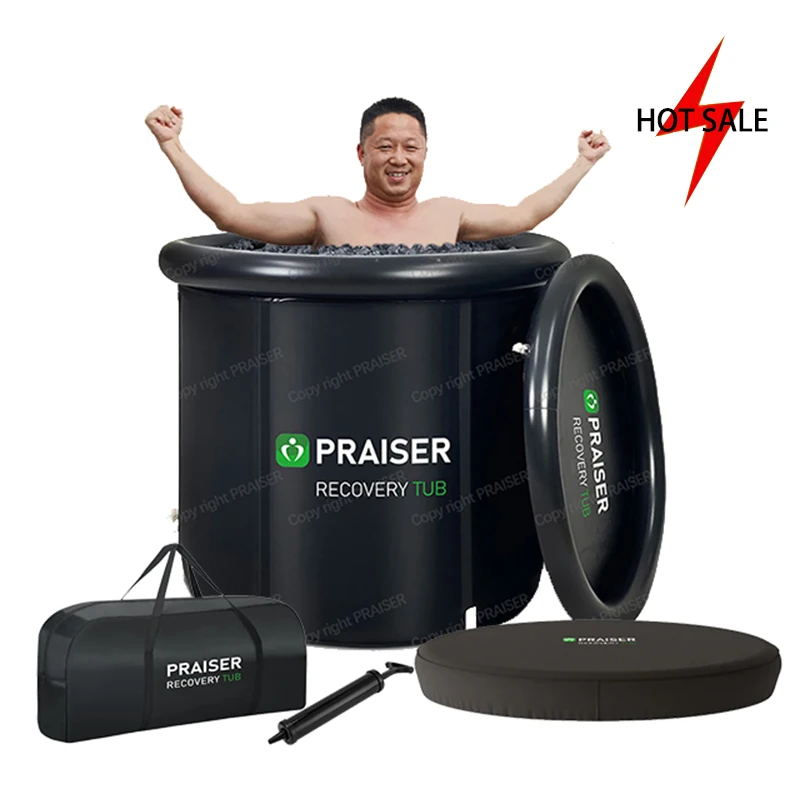 

Modern Inflatable Hot Tub Outdoor Spa Tubs Portable Bathtub For Adult 80Cm Round Cold Plunge Barrel Foldable Ice Bath