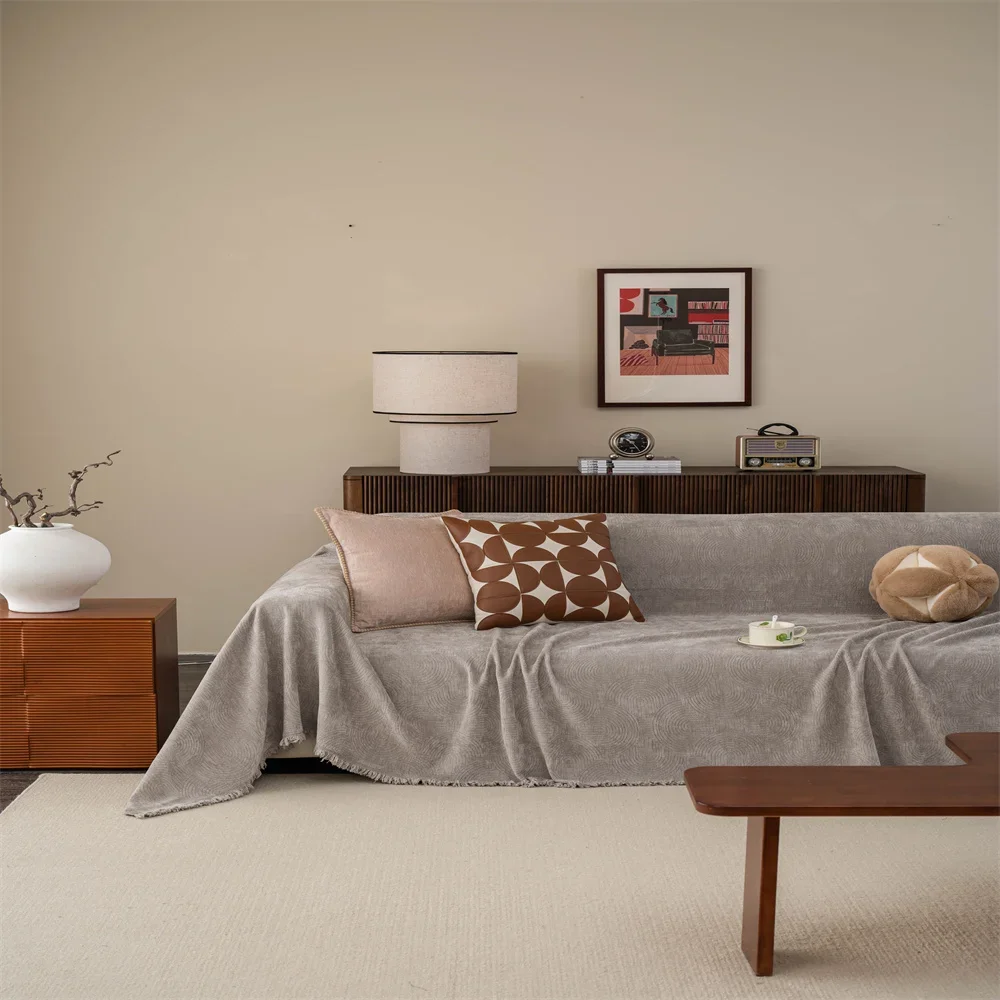 2026 Retro French Style Light Luxury Sofa Cover Universal Non-Slip All-Season Fabric High-Quality Sofa Slipcover Anti-Cat