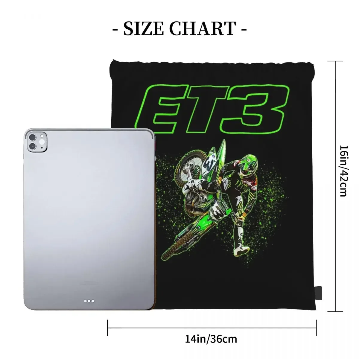 Motocross And Supercross Champion Eli ET3 Tomac Backpacks Portable Drawstring Bags Sports Bag BookBag For Man Woman Students