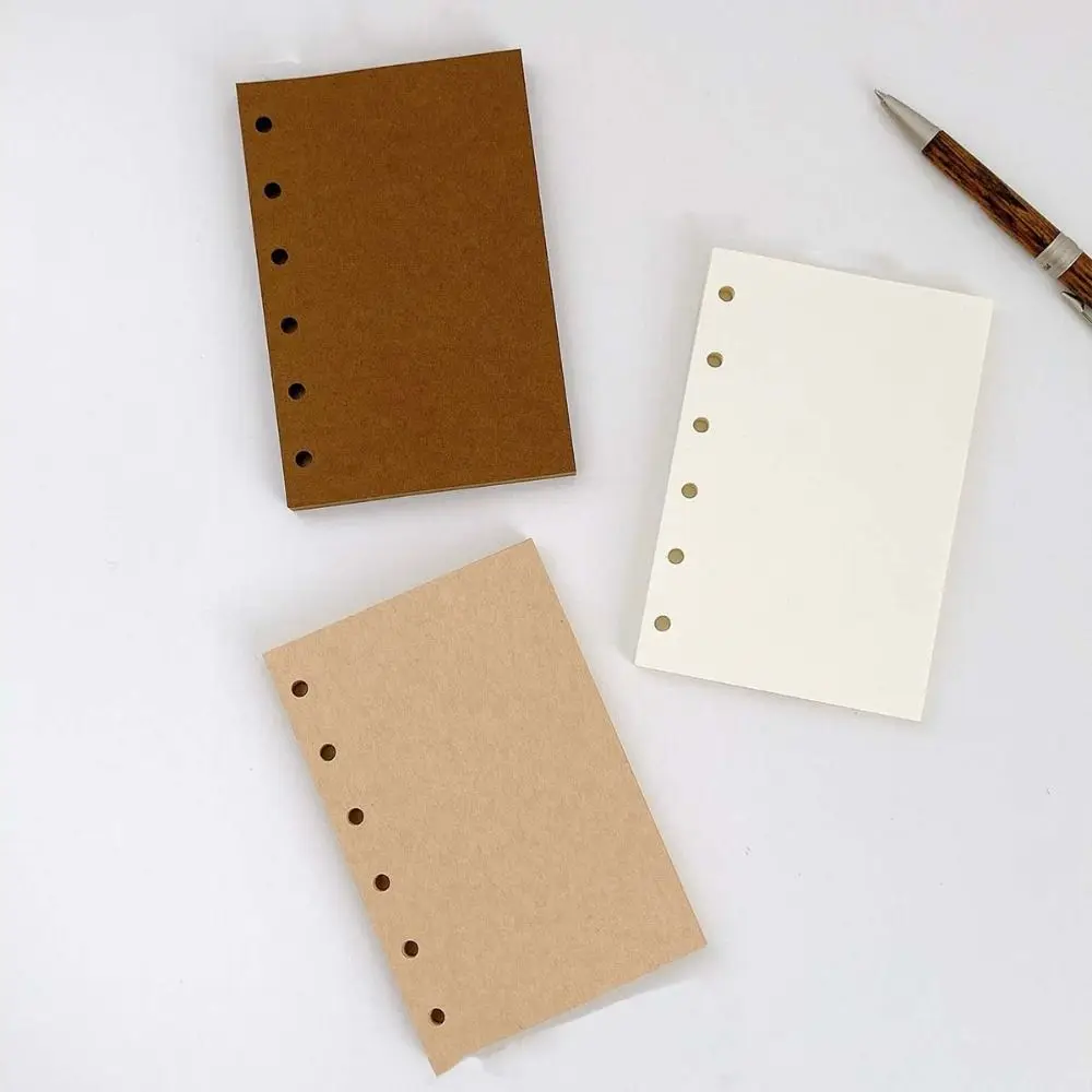 50Sheets A7 Loose-Leaf Notebook Refill Paper 6-hole Index Inside Page Cards Inner Refill Binder Paper Pages Paper Stationery