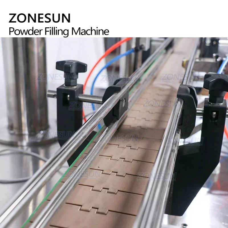 ZONESUN ZS-FM2A Riempitrice per polvere secca con coclea con sistema di alimentazione del materiale per il riempimento di barattoli di polvere di peperoncino e spezie