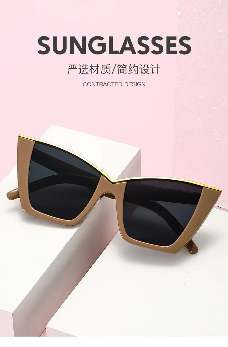 Cat-Eye-Sonnenbrille mit großem Rahmen, neuer Stil 2025, personalisierte Sonnenbrille, trendig und beliebt auf Instagram, modische Sonnenbrille – Detail 1