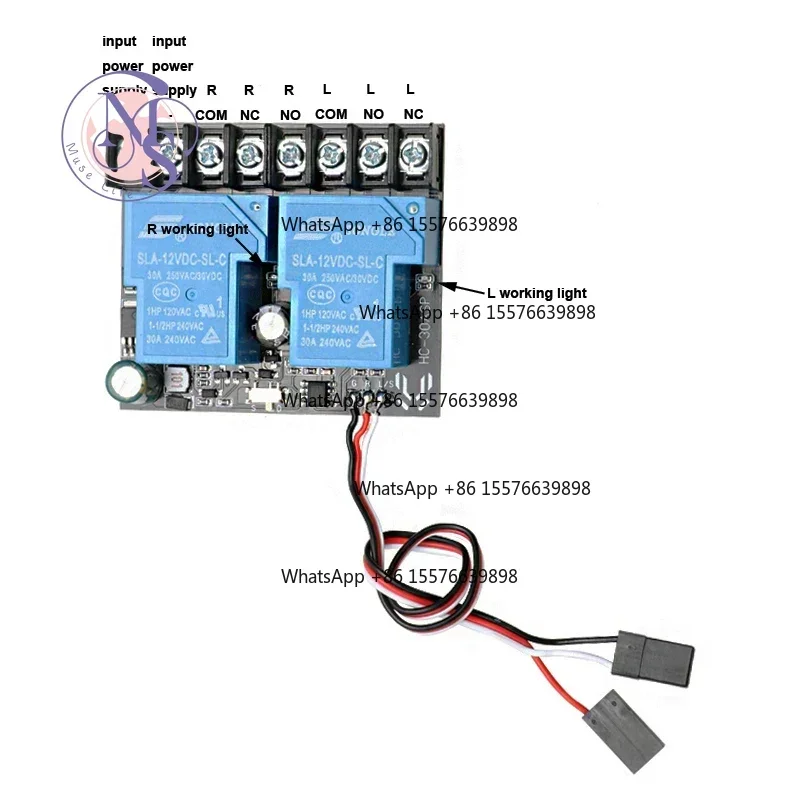 1Pc 30A Dual-Way Relay Switch Module,12-80V Motor Forward Reverse Controller for RC Aircraft
